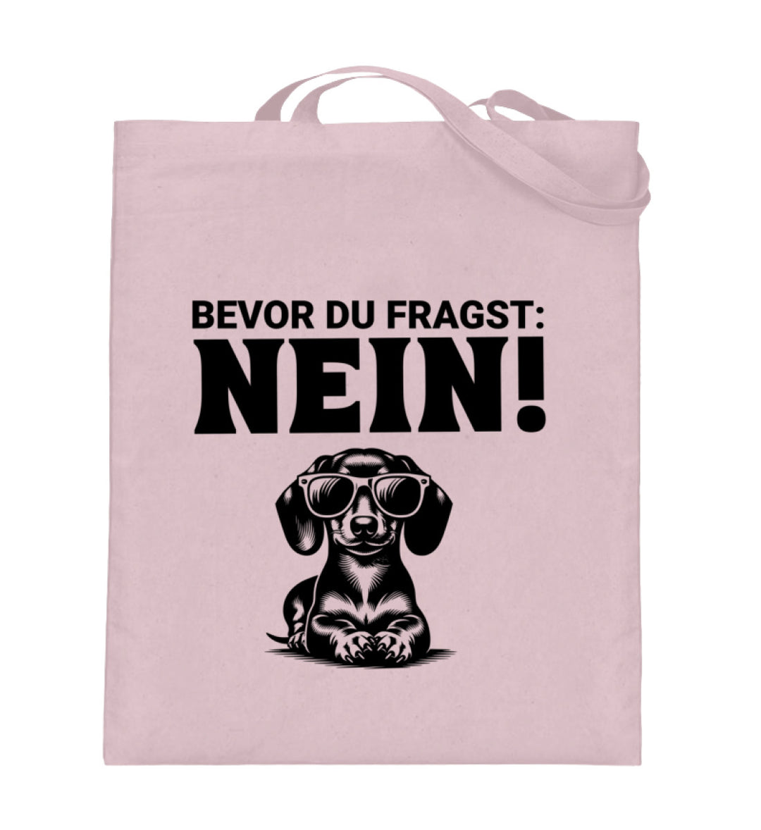 Dackelshirts Nein (Kurzhaar) - Jutebeutel Helles Rosa / 38cm-42cm