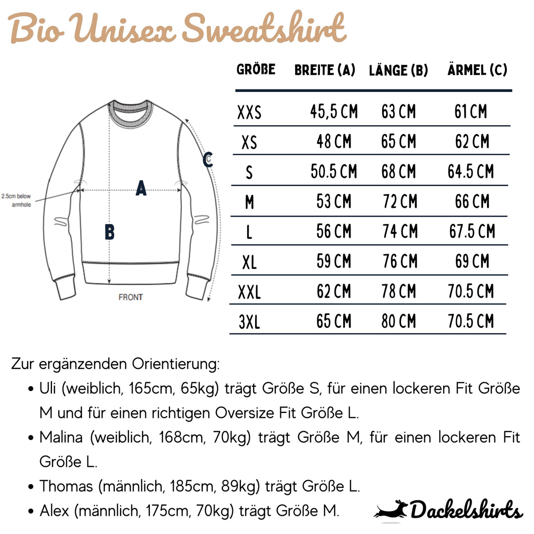 Dackel springt - Bio Unisex Sweatshirt