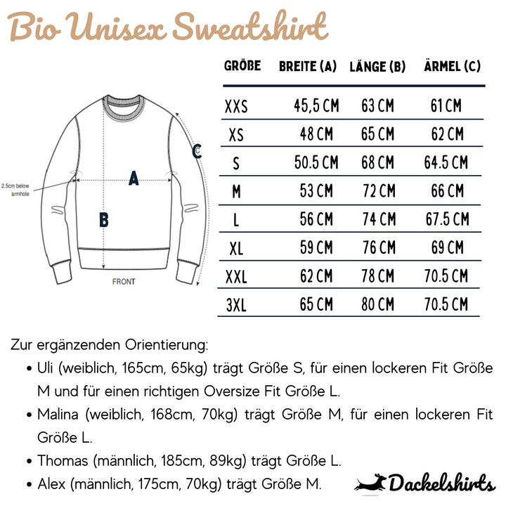 Dackelshirts Erwachsene Frau - Bio Unisex Sweatshirt