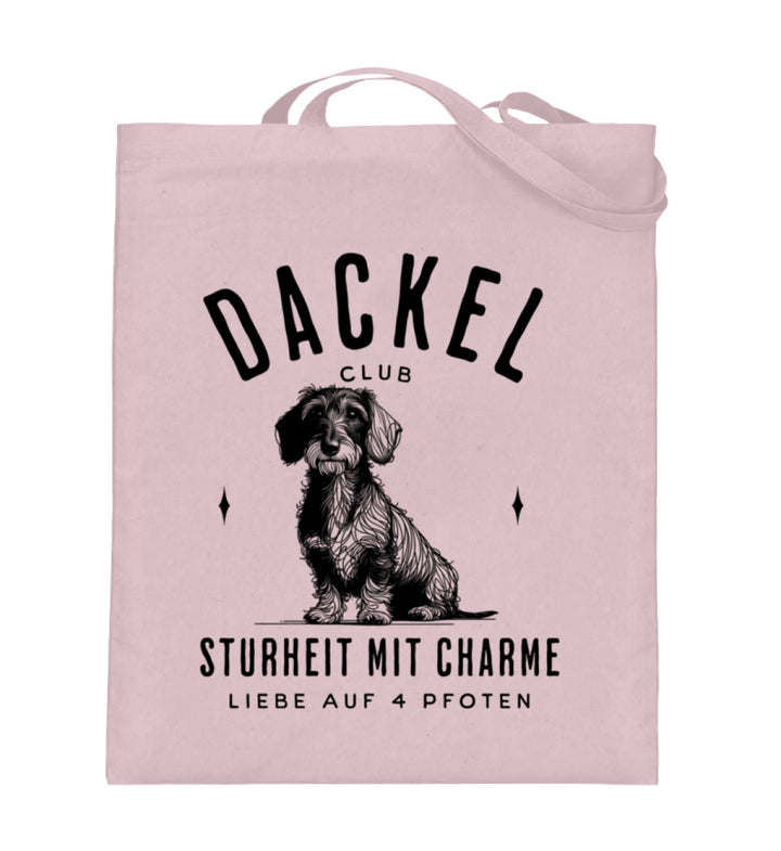 Dackelshirts Dackelclub (Rauhaar) - Jutebeutel Helles Rosa / 38cm-42cm