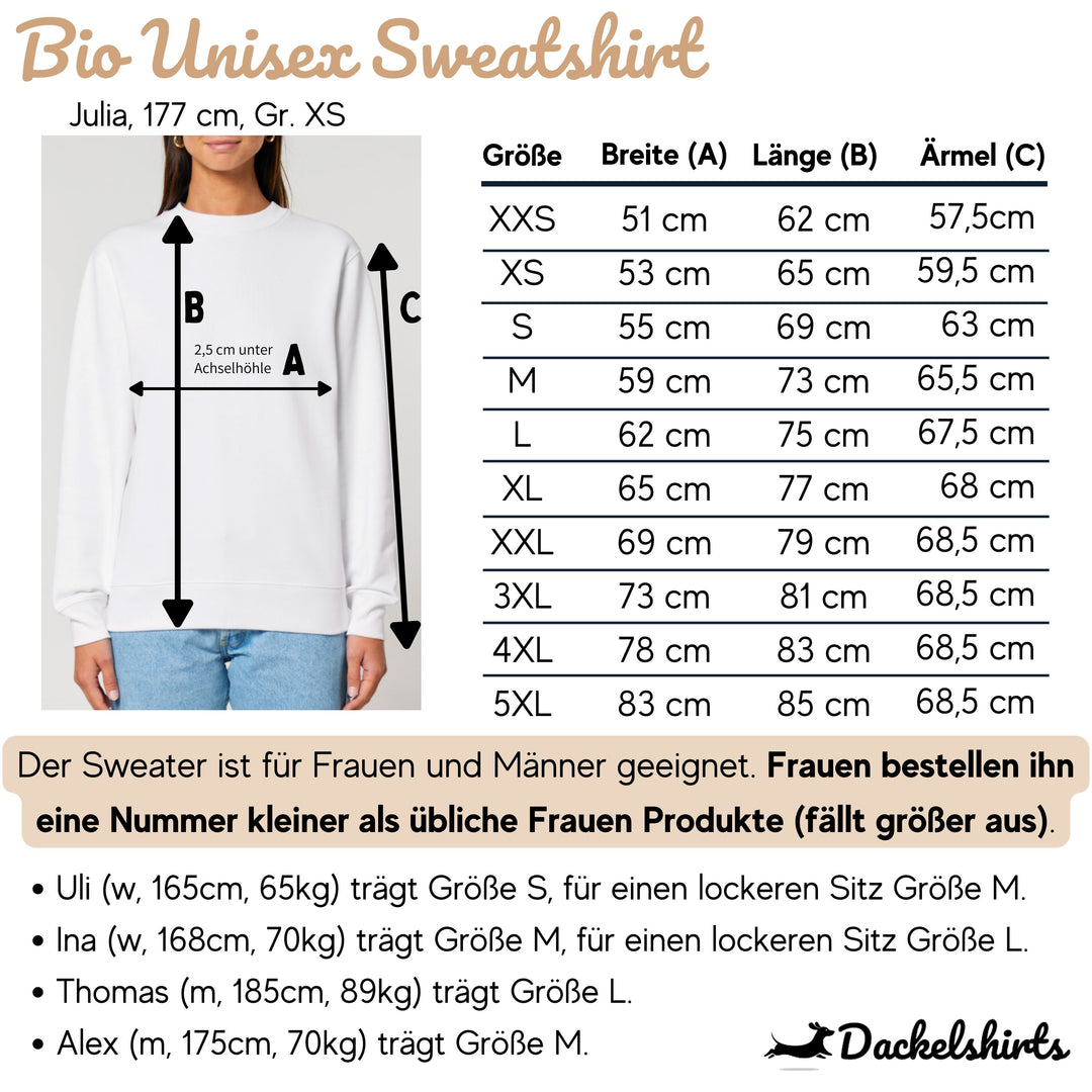 Dackelshirts Dackelherz - Bio Unisex Sweatshirt