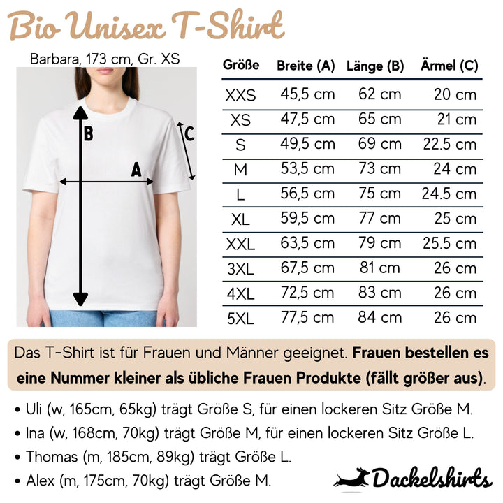 Dackel mit Schmetterling (Rauhaar) grün - Bio Unisex T-Shirt