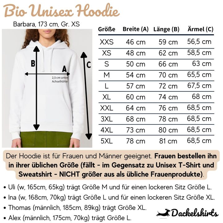 Ich belle nicht (Rauhaar) - Bio Unisex Hoodie (Backprint)