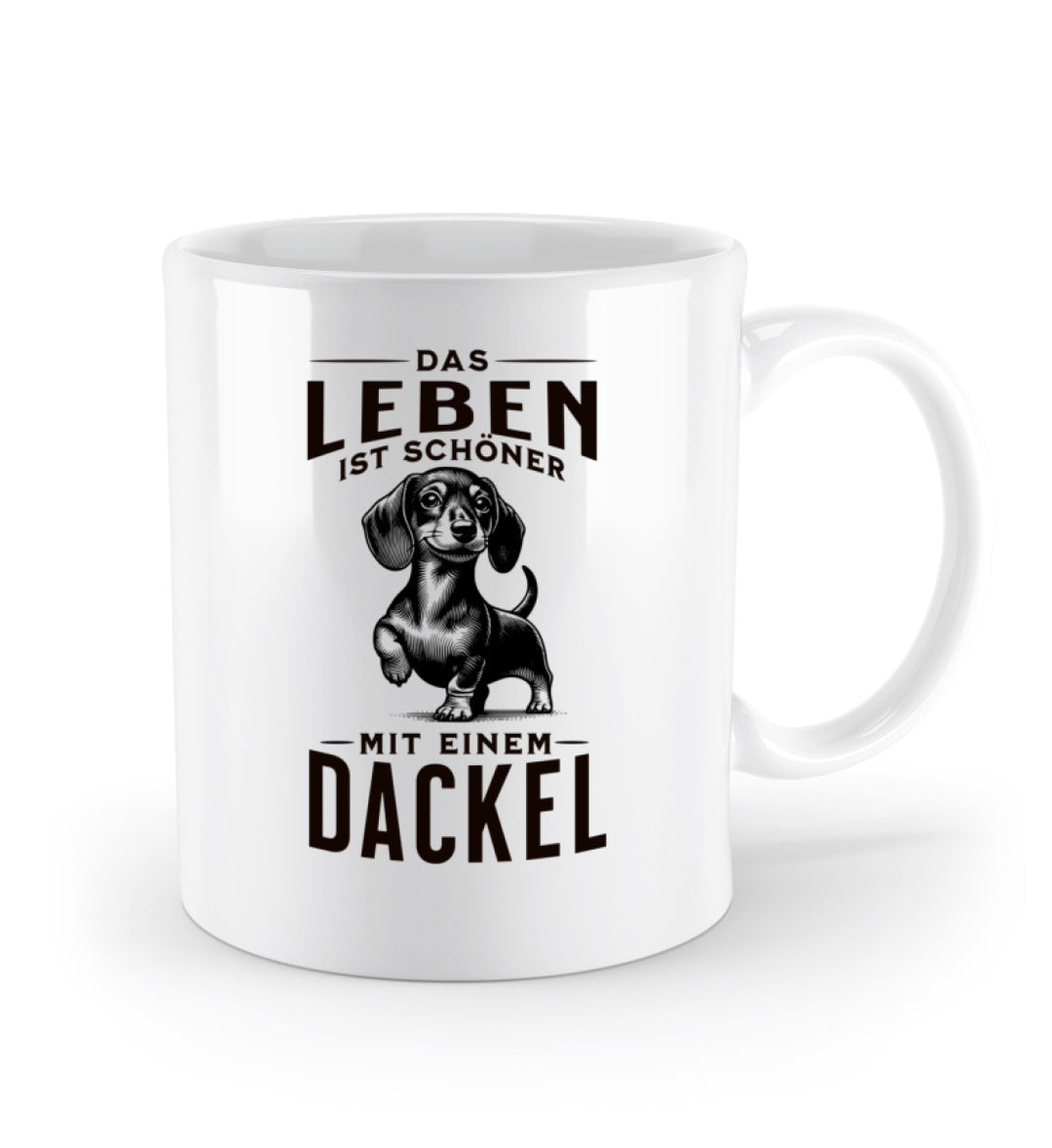 Dackelshirts Leben mit Dackel (Kurzhaar) - Tasse White / OneSize