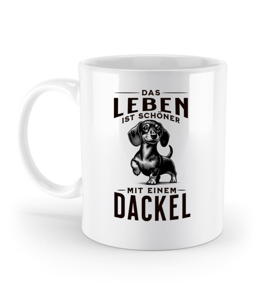 Dackelshirts Leben mit Dackel (Kurzhaar) - Tasse White / OneSize