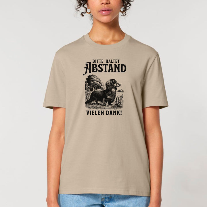 Abstand (Langhaar) - Bio Unisex T-Shirt (Front- und Backprint)