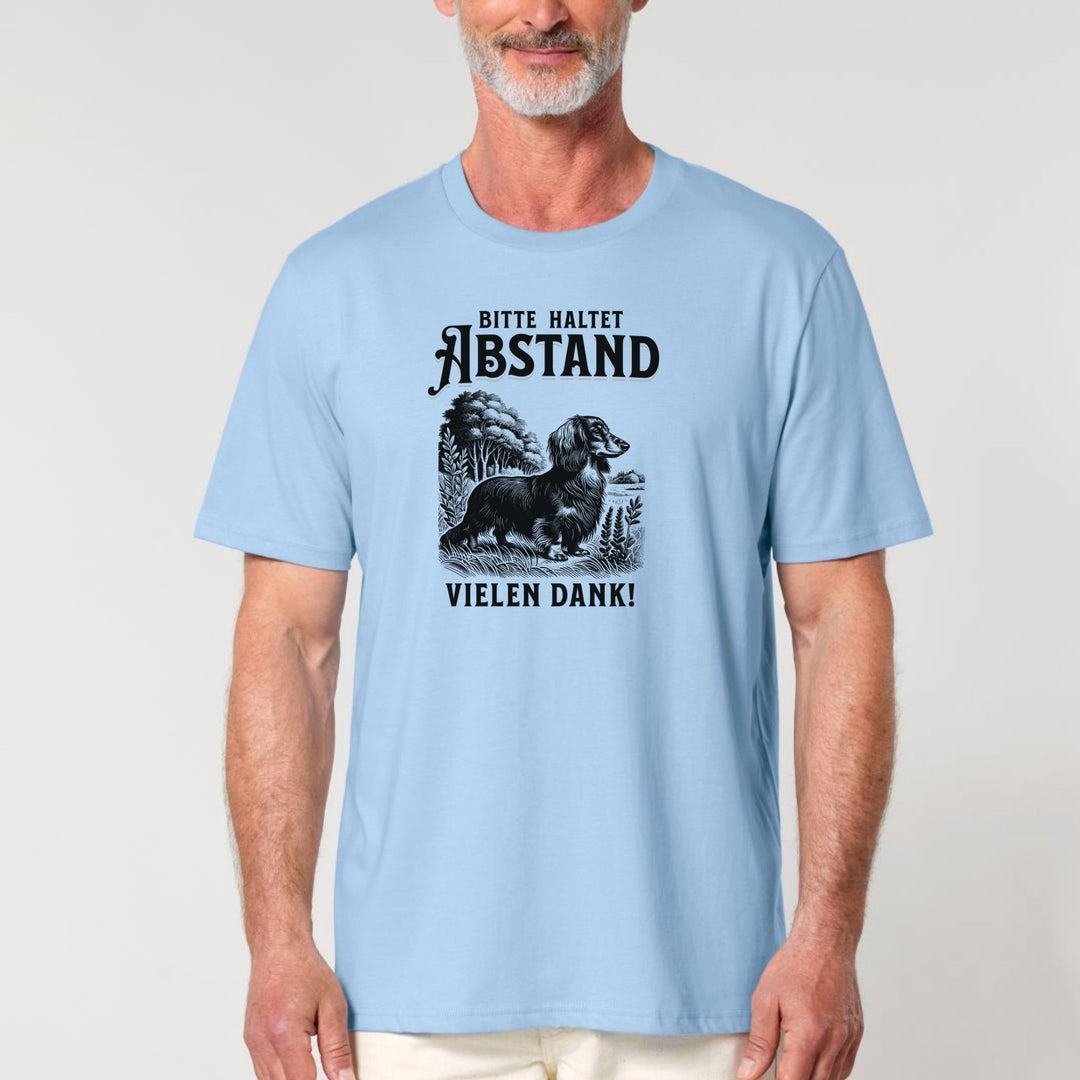 Abstand (Langhaar) - Bio Unisex T-Shirt (Front- und Backprint)