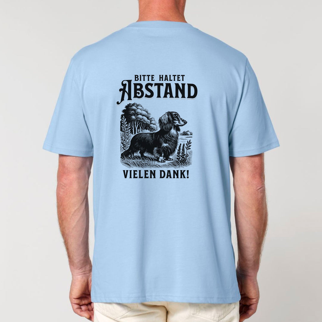 Abstand (Langhaar) - Bio Unisex T-Shirt (Front- und Backprint)