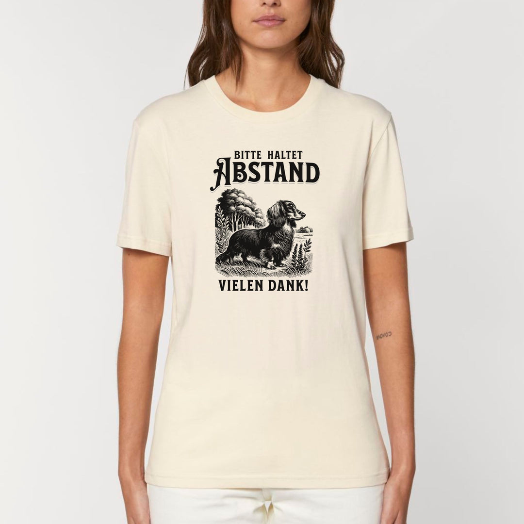 Abstand (Langhaar) - Bio Unisex T-Shirt (Front- und Backprint)