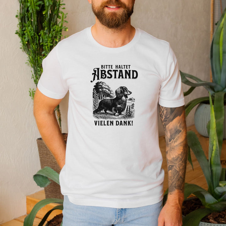 Abstand (Langhaar) - Bio Unisex T-Shirt (Front- und Backprint)