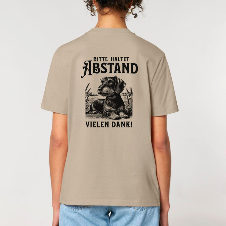 Abstand (Rauhaar) - Bio Unisex T-Shirt (Front- und Backprint)