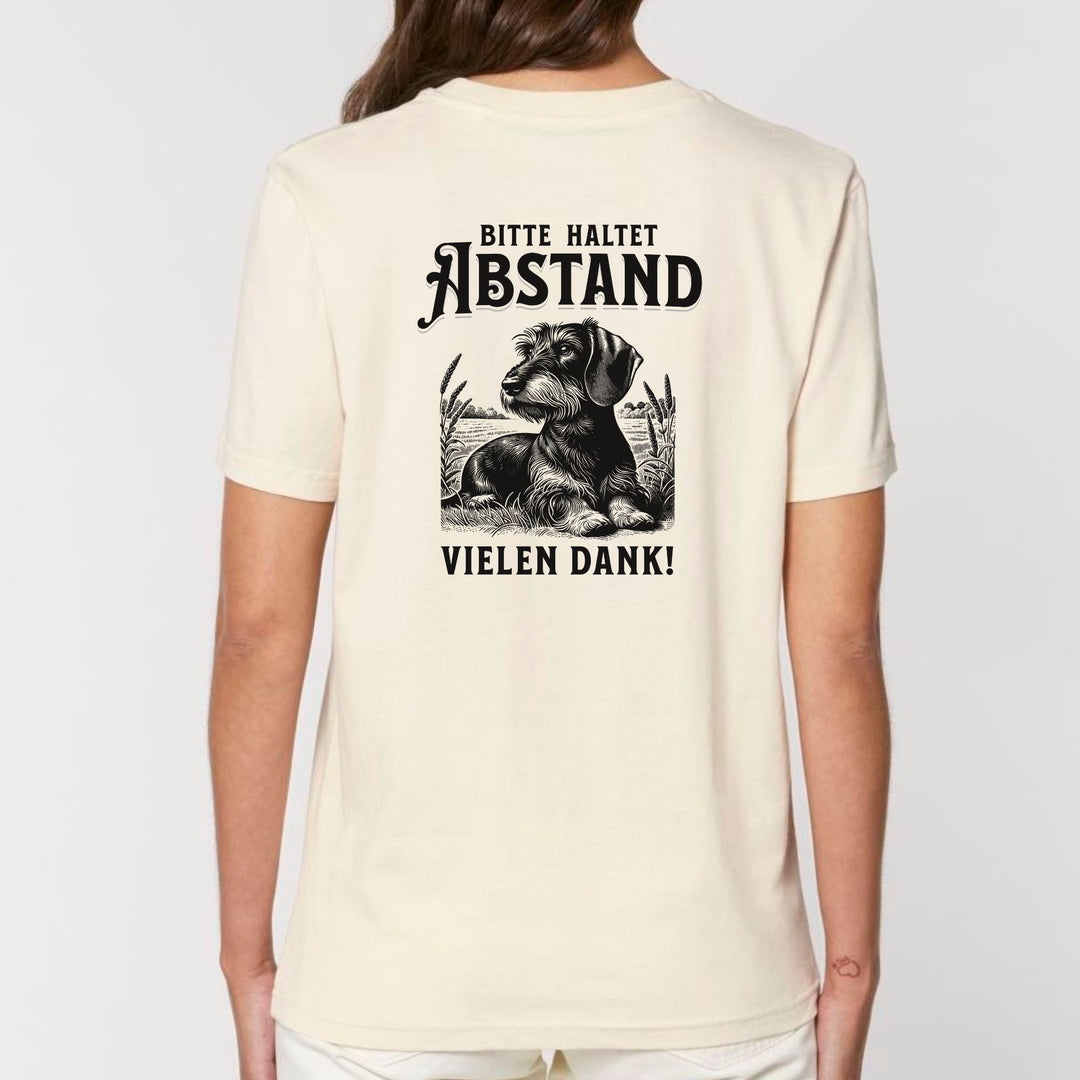 Abstand (Rauhaar) - Bio Unisex T-Shirt (Front- und Backprint)