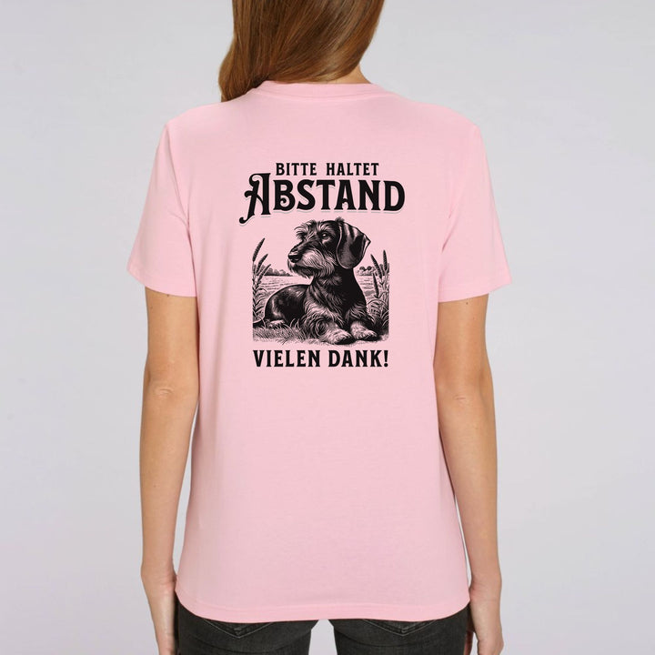 Abstand (Rauhaar) - Bio Unisex T-Shirt (Front- und Backprint)