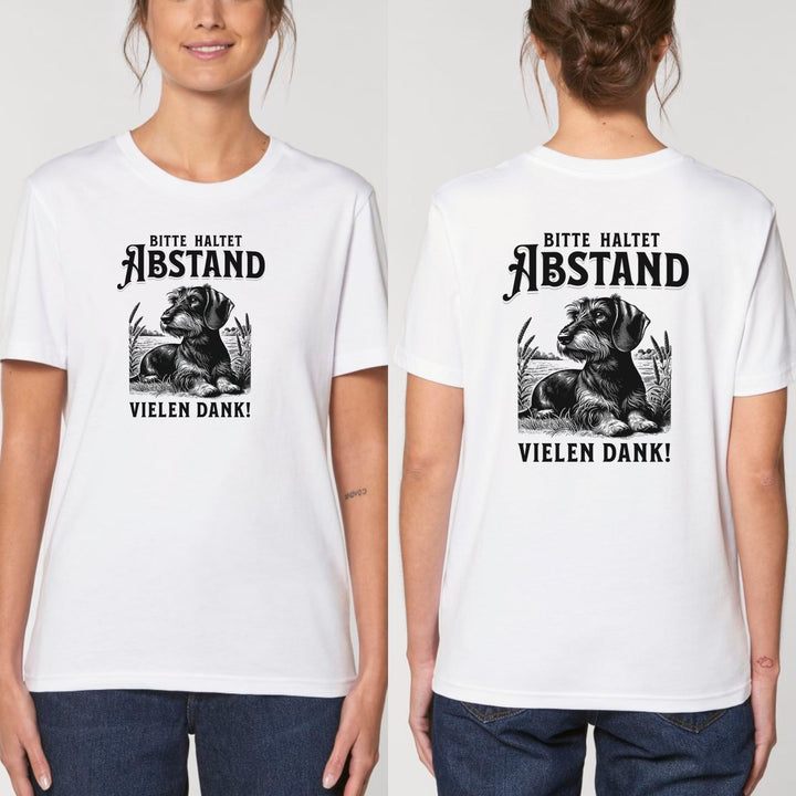 Abstand (Rauhaar) - Bio Unisex T-Shirt (Front- und Backprint)