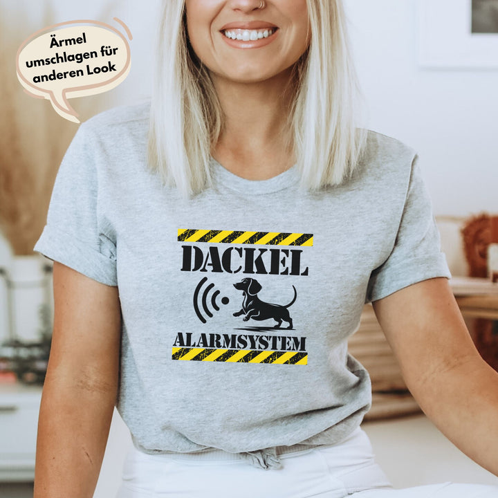 Dackelshirts Dackel Alarmsystem (Kurzhaar) - Bio Unisex T-Shirt Heather Grey / XS