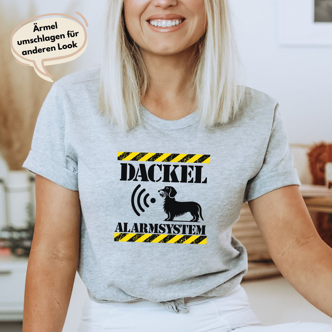 Dackelshirts Dackel Alarmsystem (Rauhaar) - Bio Unisex T-Shirt Heather Grey / XS