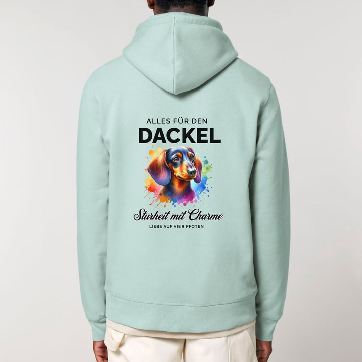 Dackelshirts Alles für den Dackel (Kurzhaar) - Bio Unisex Hoodie Caribbean Blue / S