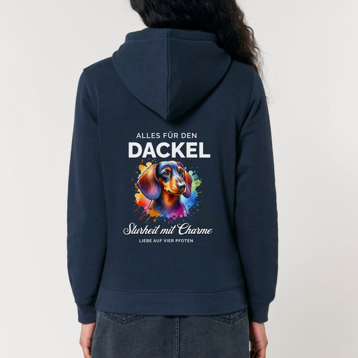 Dackelshirts Alles für den Dackel (Kurzhaar) - Bio Unisex Hoodie French Navy / XS