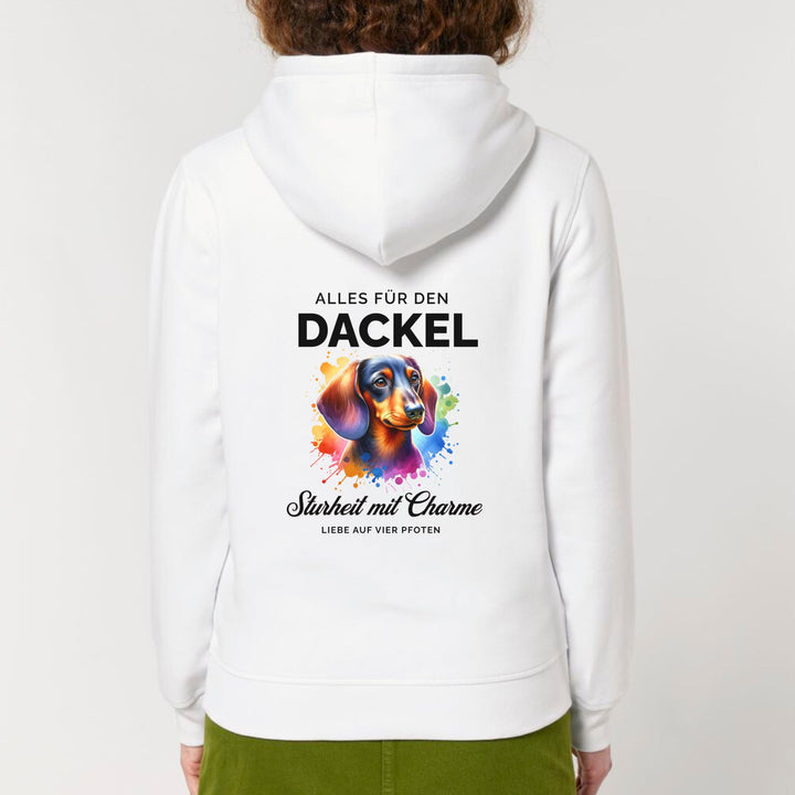 Dackelshirts Alles für den Dackel (Kurzhaar) - Bio Unisex Hoodie White / XS