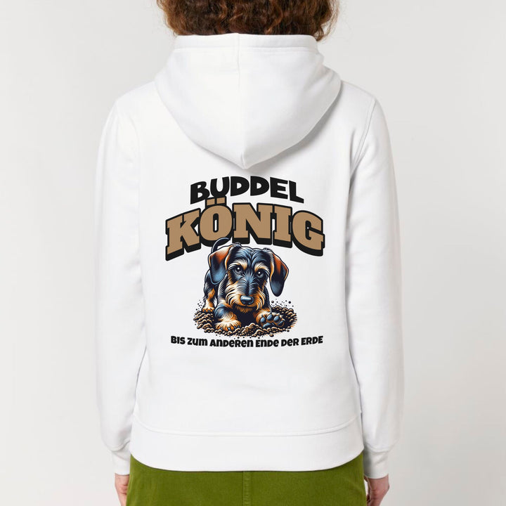 Buddelkönig (Rauhaar) - Bio Unisex Hoodie (Backprint)