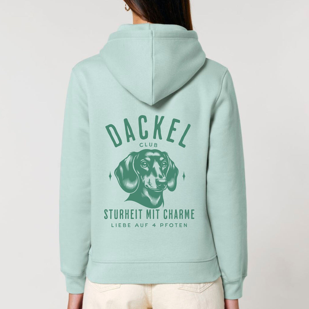 Dackelshirts Dackelclub (Kurzhaar) monochrom - Bio Unisex Hoodie Caribbean Blue / XS