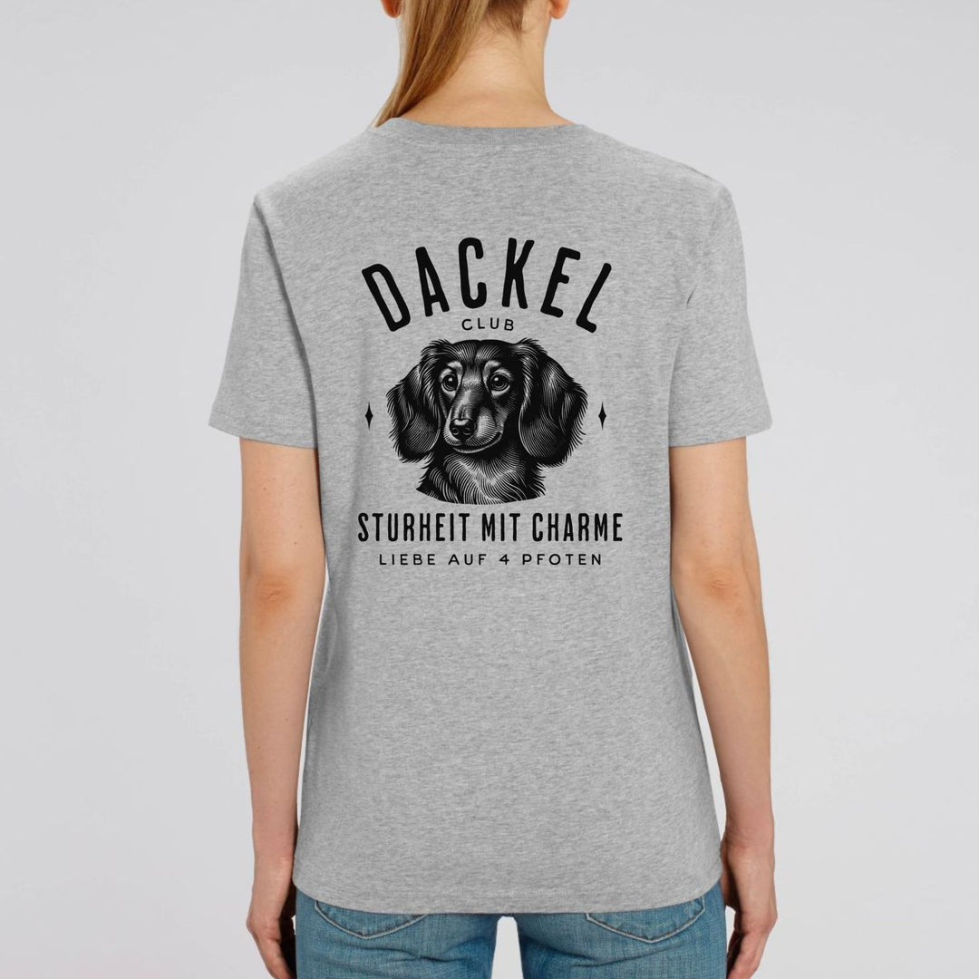 Dackelclub (Langhaar) - Bio Unisex T-Shirt (Front- und Backprint)