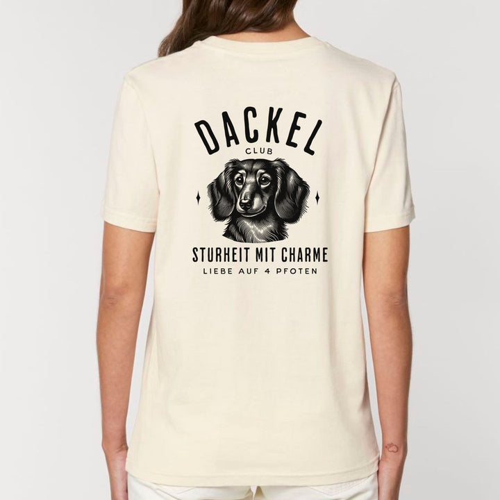 Dackelclub (Langhaar) - Bio Unisex T-Shirt (Front- und Backprint)