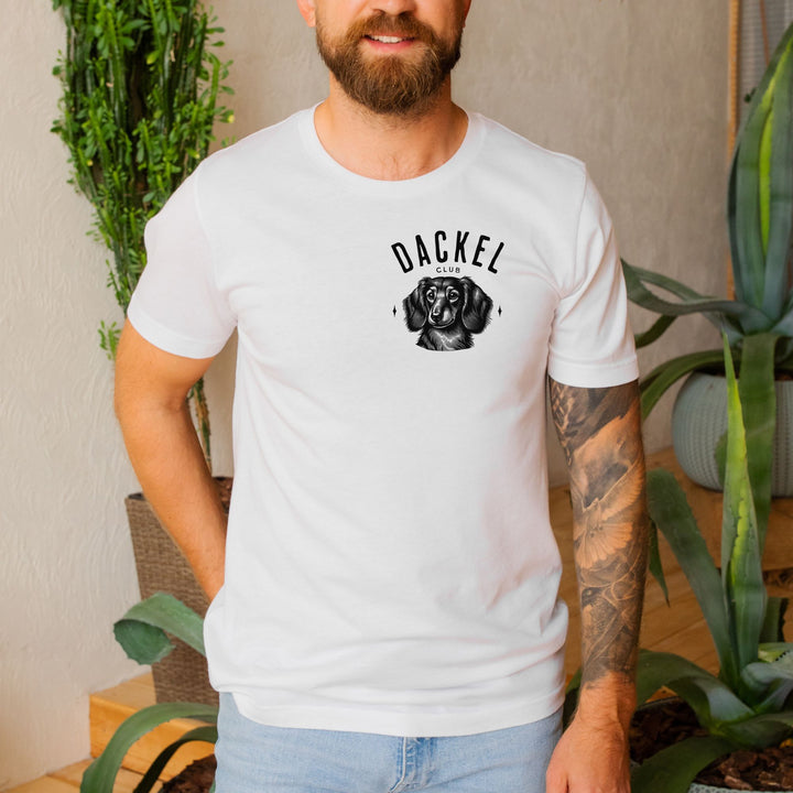 Dackelclub (Langhaar) - Bio Unisex T-Shirt (Front- und Backprint)