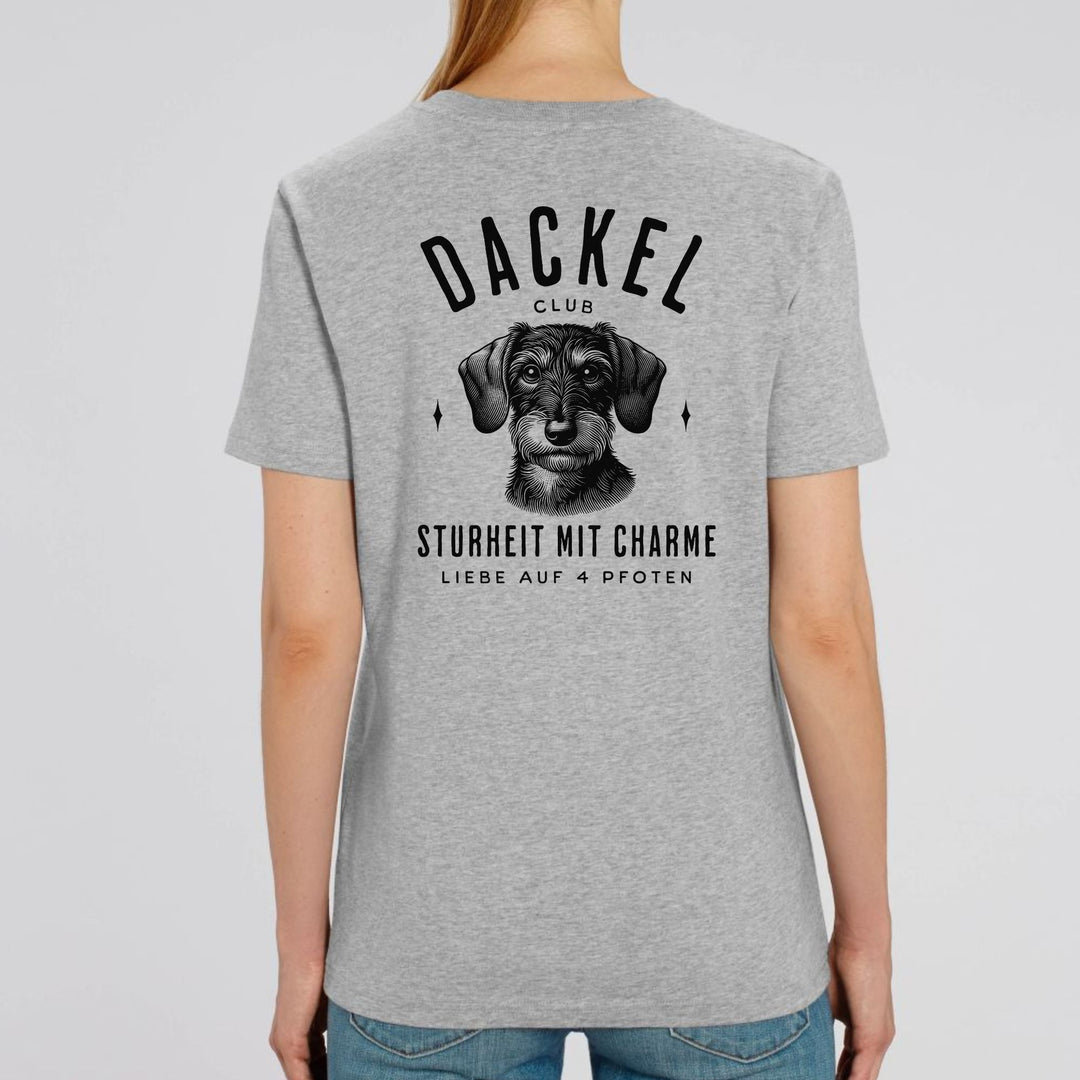 Dackelclub (Rauhaar) - Bio Unisex T-Shirt (Front- und Backprint)