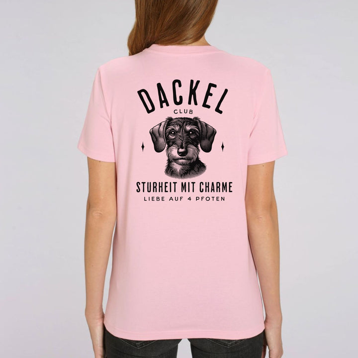 Dackelshirts Dackelclub (Rauhaar) - Bio Unisex T-Shirt (Front- und Backprint)