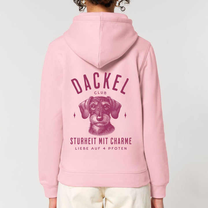 Dackelshirts Dackelclub (Rauhaar) monochrom - Bio Unisex Hoodie Cotton Pink / XS