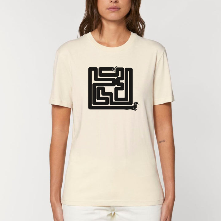 Dackelshirts Dackel Labyrinth (Kurzhaar) - Bio Unisex T-Shirt Natural Raw / XS