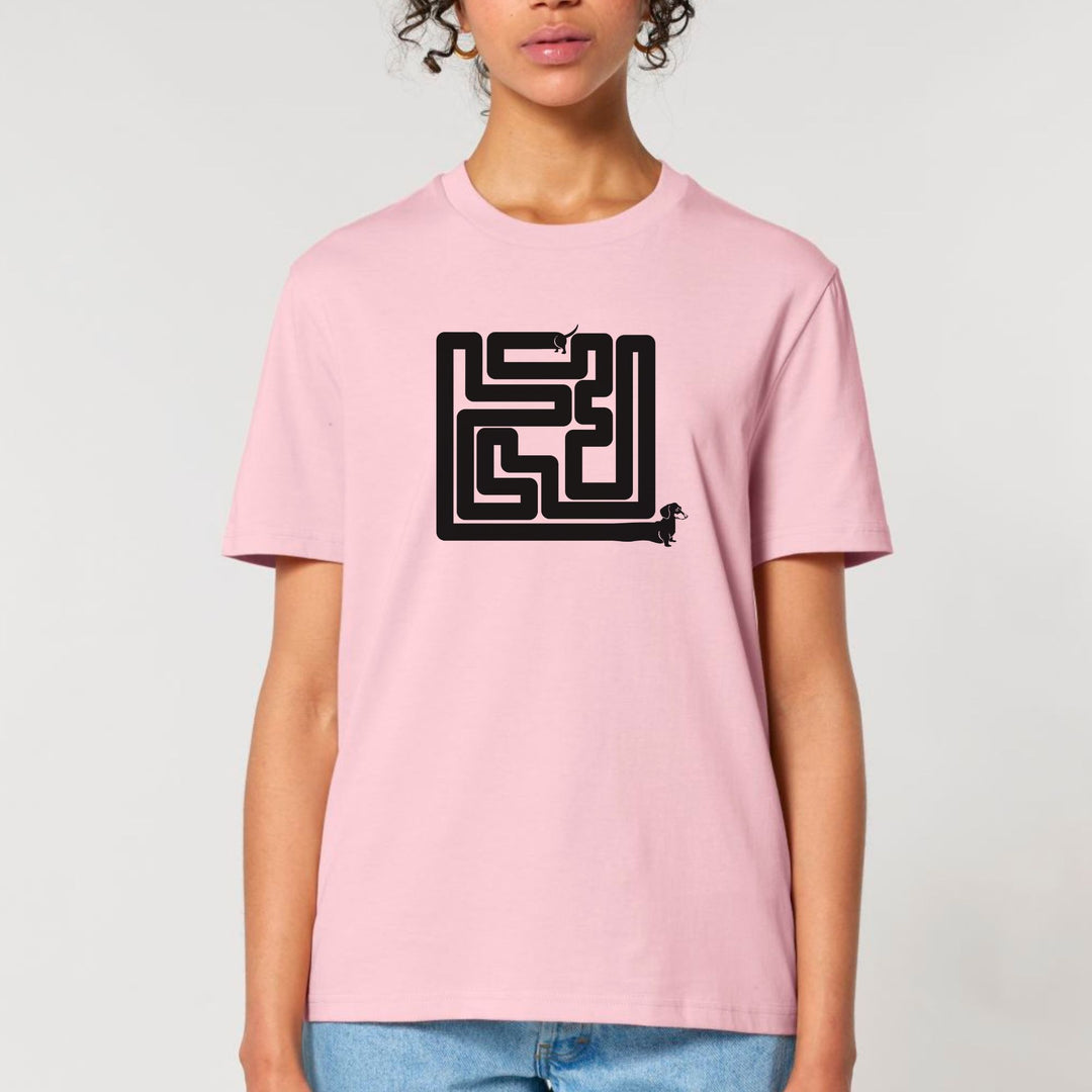 Dackel Labyrinth (Kurzhaar) - Bio Unisex T-Shirt