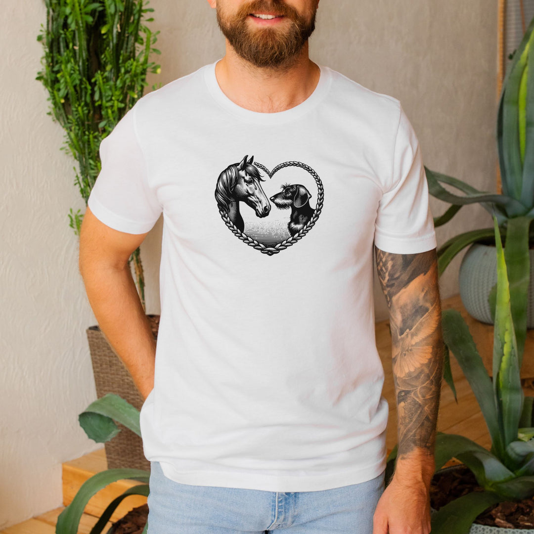 Dackel & Pferd (Rauhaar) - Bio Unisex T-Shirt