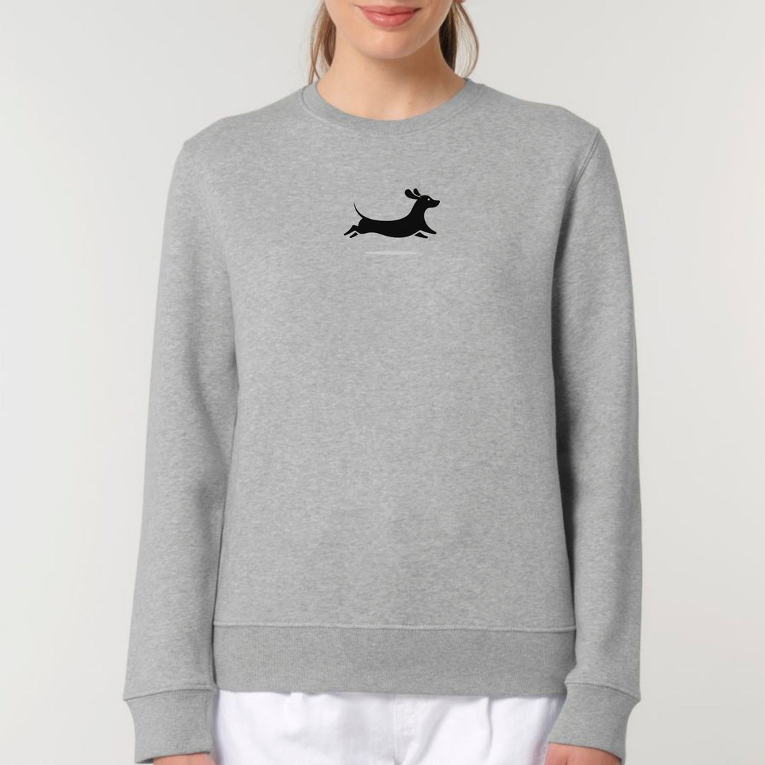 Dackel springt - Bio Unisex Sweatshirt