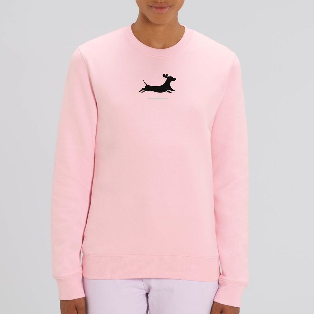 Dackel springt - Bio Unisex Sweatshirt