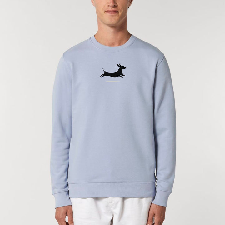 Dackel springt - Bio Unisex Sweatshirt