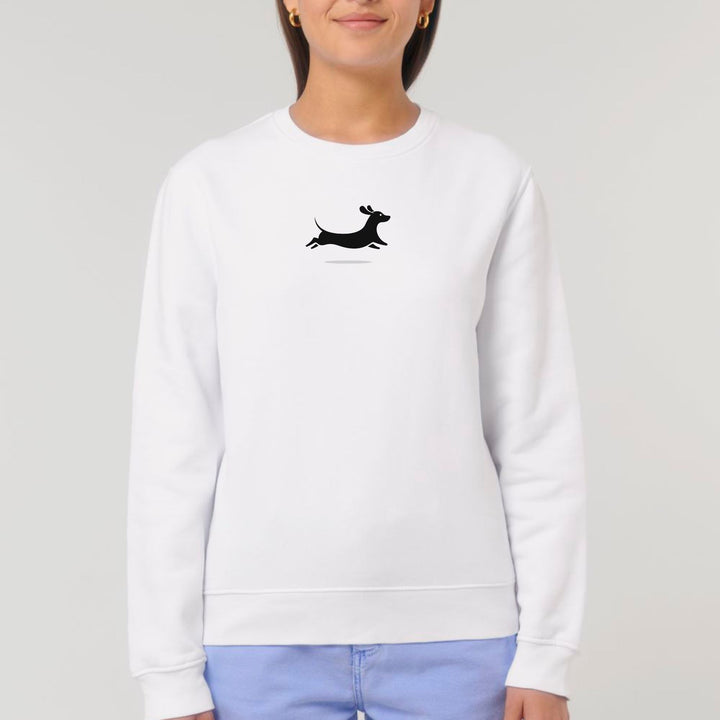 Dackel springt - Bio Unisex Sweatshirt