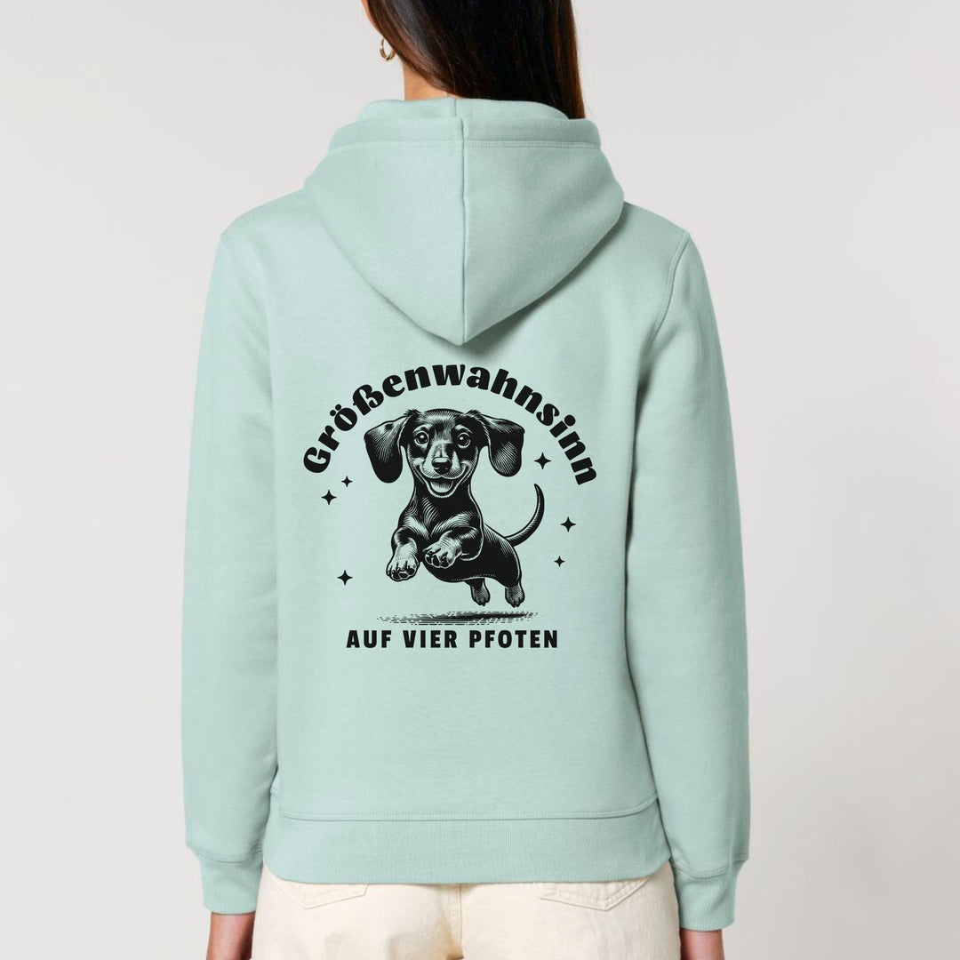 Größenwahnsinn (Kurzhaar) - Bio Unisex Hoodie (Backprint)