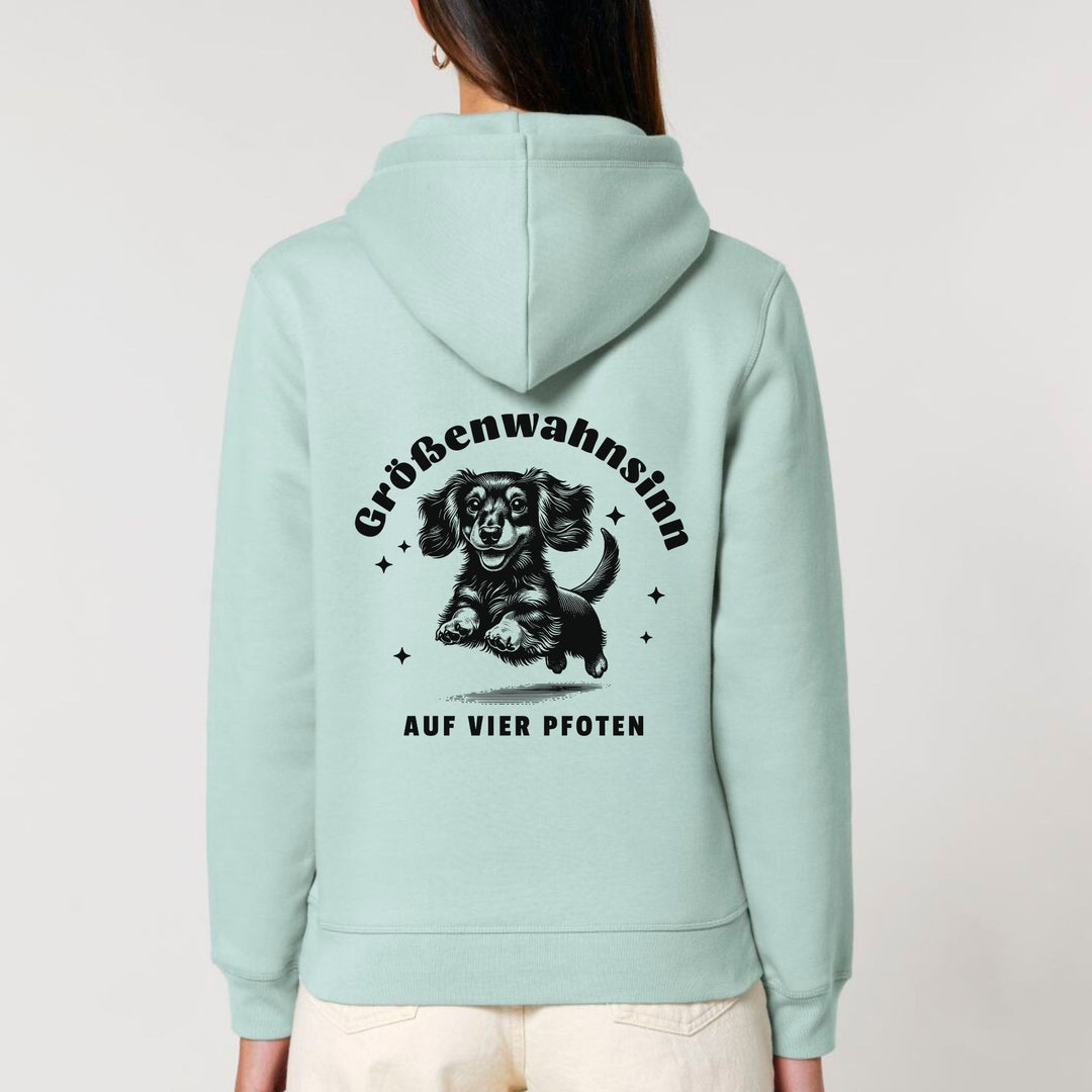 Größenwahnsinn (Langhaar) - Bio Unisex Hoodie (Backprint)