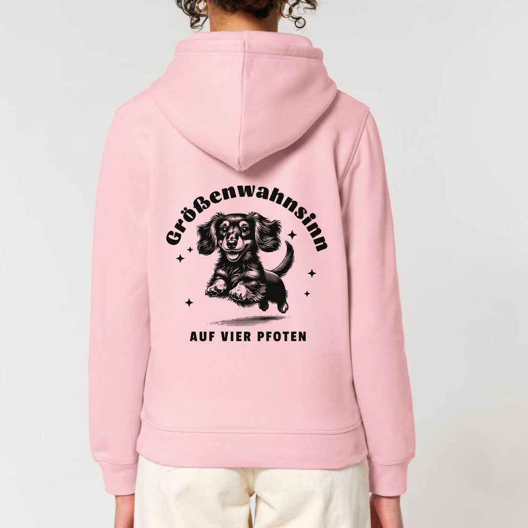 Größenwahnsinn (Langhaar) - Bio Unisex Hoodie (Backprint)