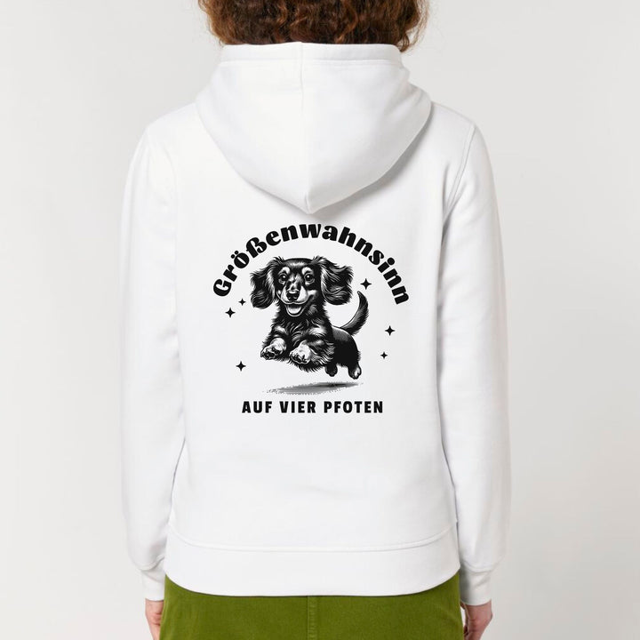 Größenwahnsinn (Langhaar) - Bio Unisex Hoodie (Backprint)