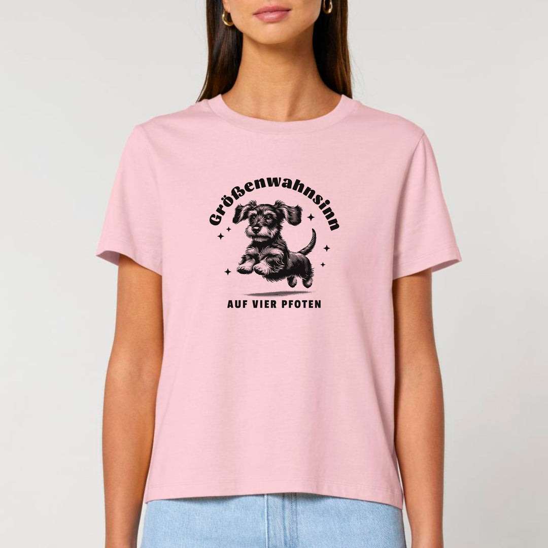 Dackelshirts Größenwahnsinn (Rauhaar) - Bio Frauen T-Shirt Cotton Pink / XS