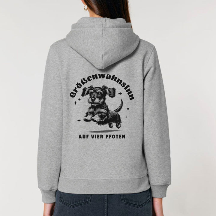 Größenwahnsinn (Rauhaar) - Bio Unisex Hoodie (Backprint)