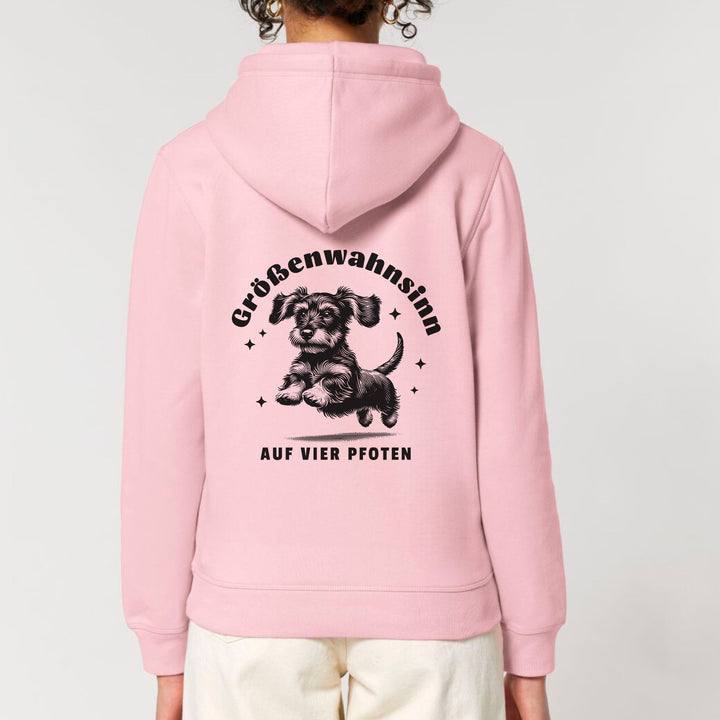 Größenwahnsinn (Rauhaar) - Bio Unisex Hoodie (Backprint)