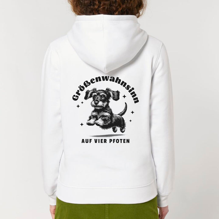 Größenwahnsinn (Rauhaar) - Bio Unisex Hoodie (Backprint)