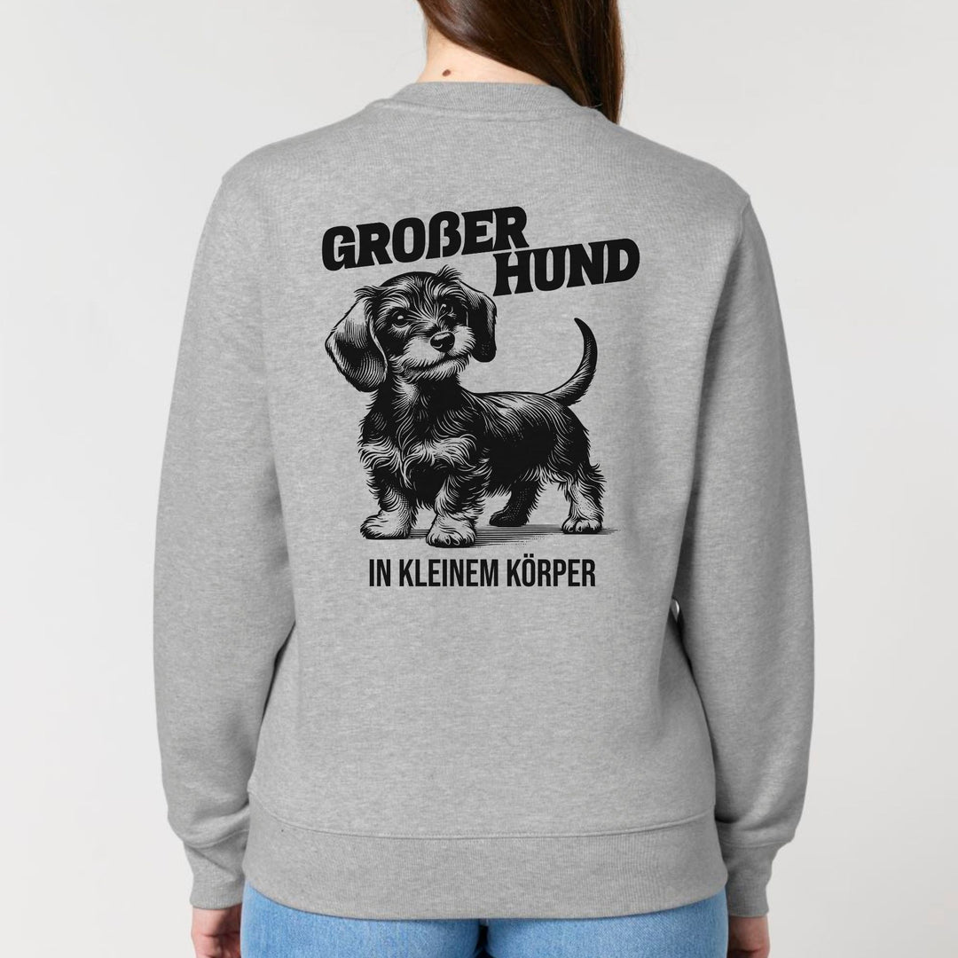 Großer Hund (Rauhaar) - Bio Unisex Sweatshirt (Backprint)