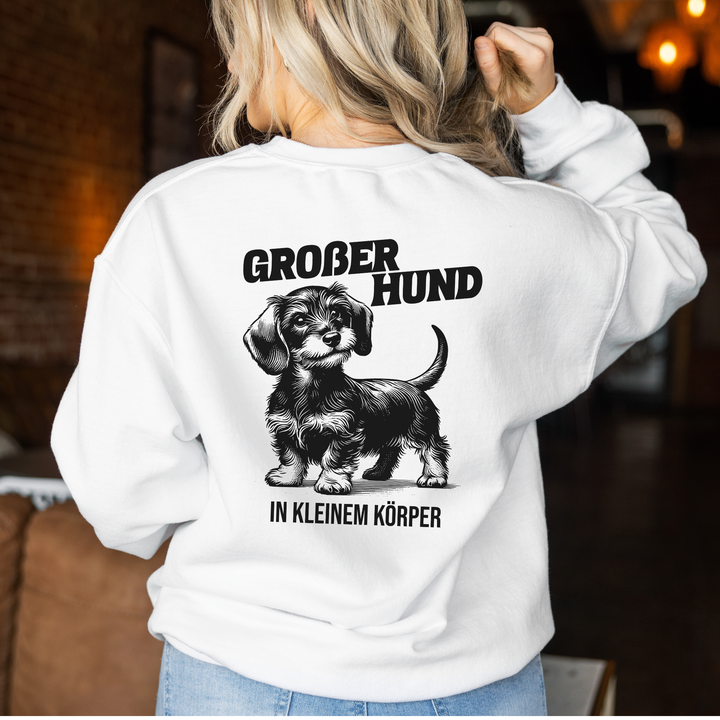 Großer Hund (Rauhaar) - Bio Unisex Sweatshirt (Backprint)