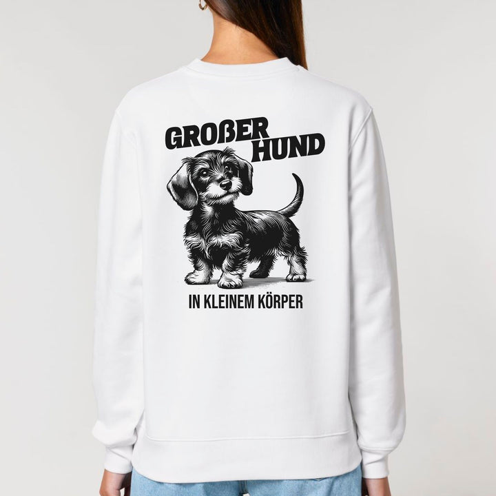 Großer Hund (Rauhaar) - Bio Unisex Sweatshirt (Backprint)