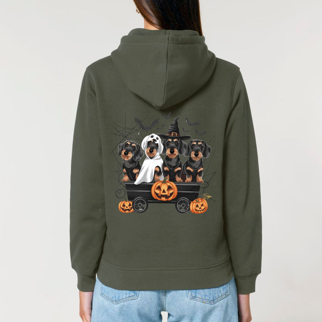 Halloween Dackel (Rauhaar) - Bio Unisex Hoodie